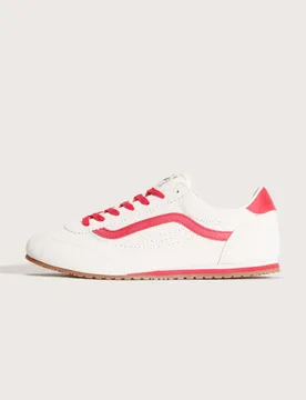 Unisex Super Lowpro Sneakers - White Leather - Size Uk 9.5 - Vans - FashionsVida