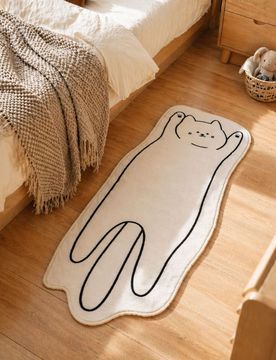 Tappeto con motivo gatto - bianco