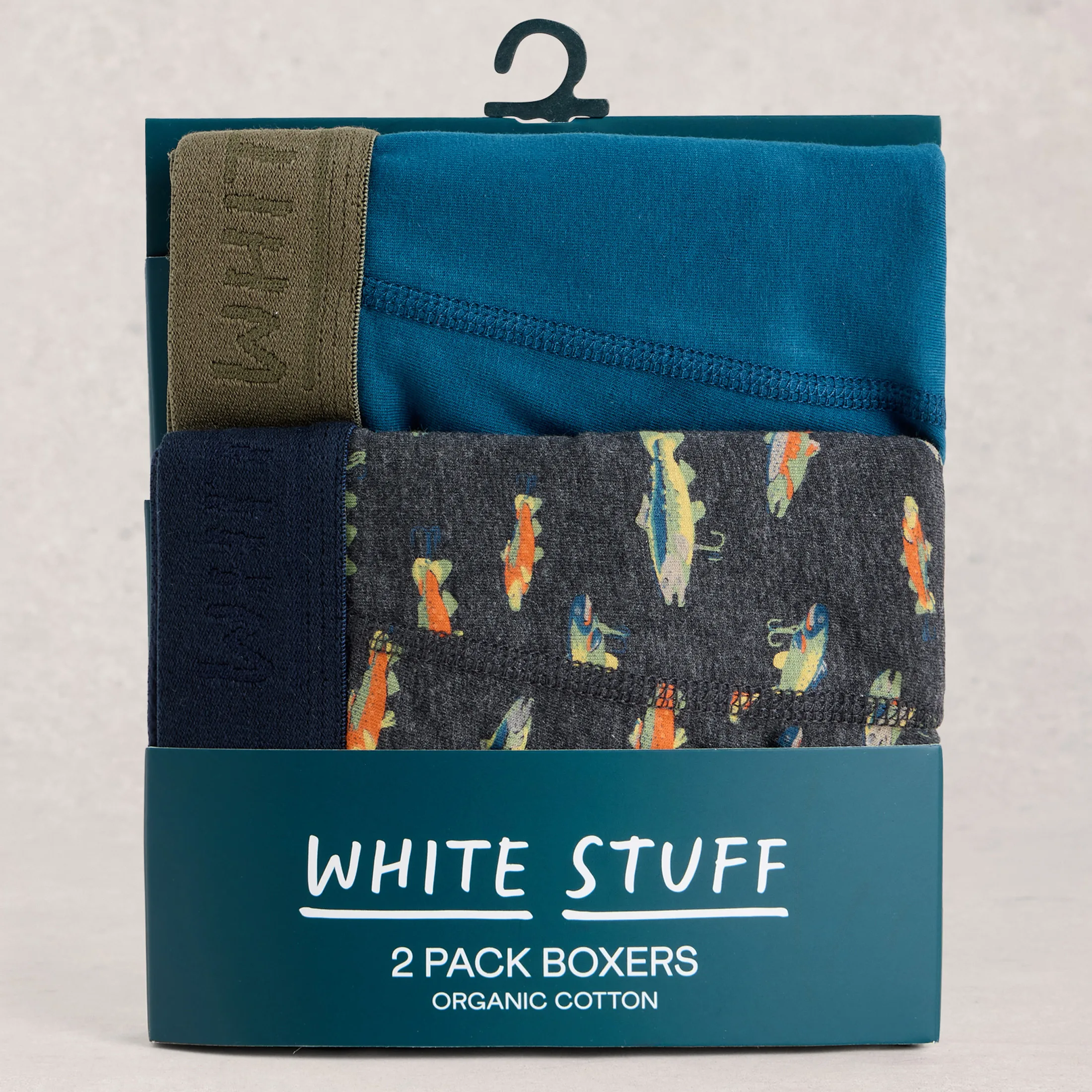 Hove Organic Boxers - Black - 2 Pairs - White stuff - FashionsVida