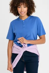 Grandad T-Shirt - Mid Blue - Size: XS