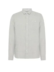 Camisa de lino gris claro S