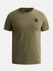 T-Shirt mit Logo-Badge Grün XL