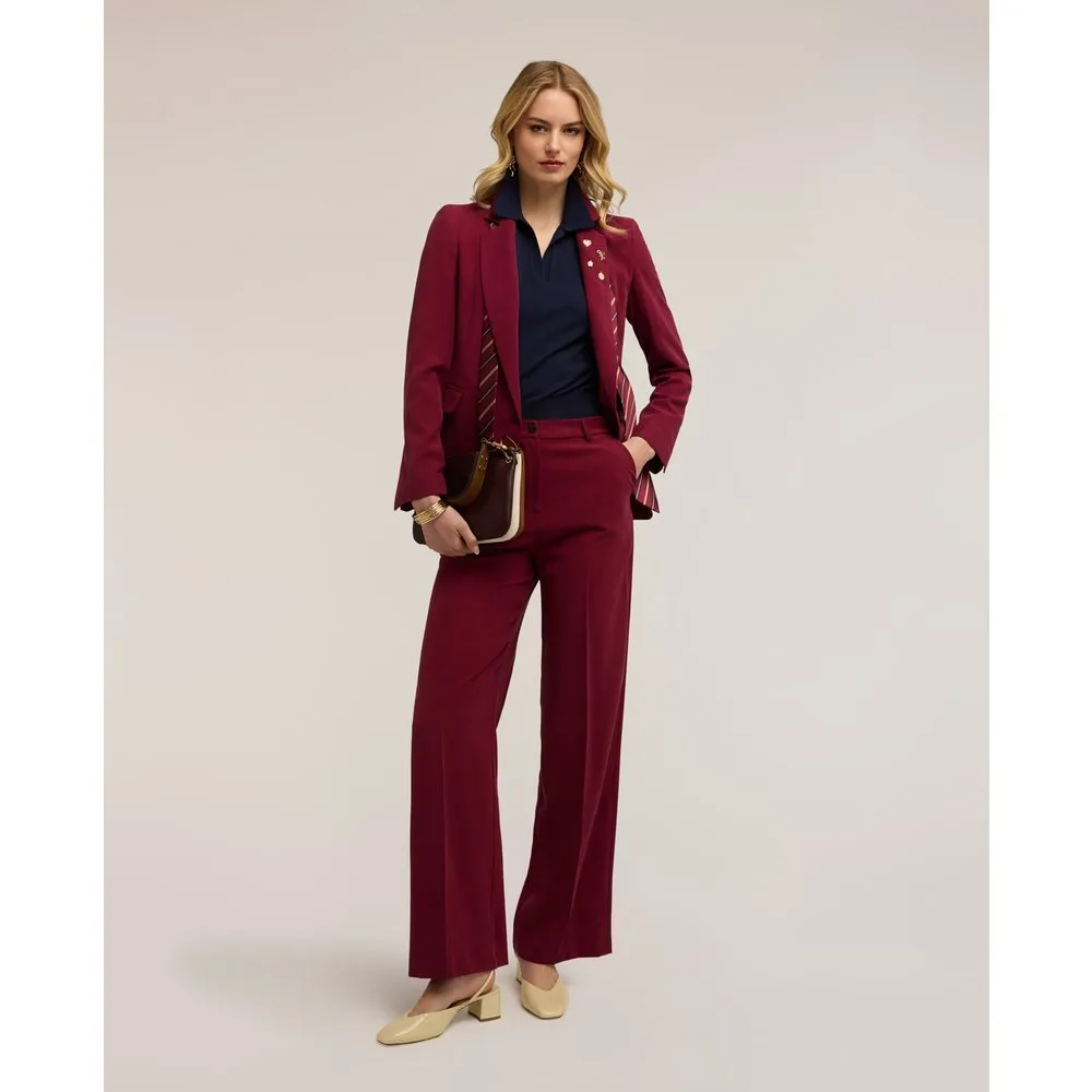 Pantalones de mujer rectos de mezcla de viscosa - Motivi - FashionsVida