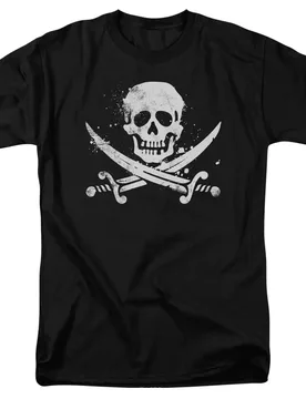 Distressed Jolly Roger Skull & Crossbones Adult T-Shirt. Summer Cotton O-Neck Short Sleeve Men's T Shirt New Size S-3XL - Aliexpress - FashionsVida