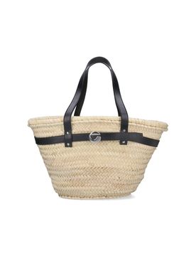 Lightweight Palm and Leather Crossbody Bag