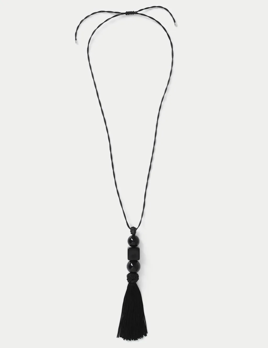 Long Pebble Bead Necklace Black female - M&S - FashionsVida