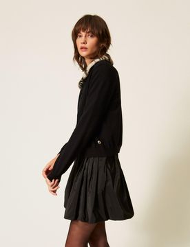 Blouson avec col en fausse fourrure et pull