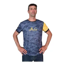 Fish Camo Short Sleeve T-shirt Blue / Yellow S Men