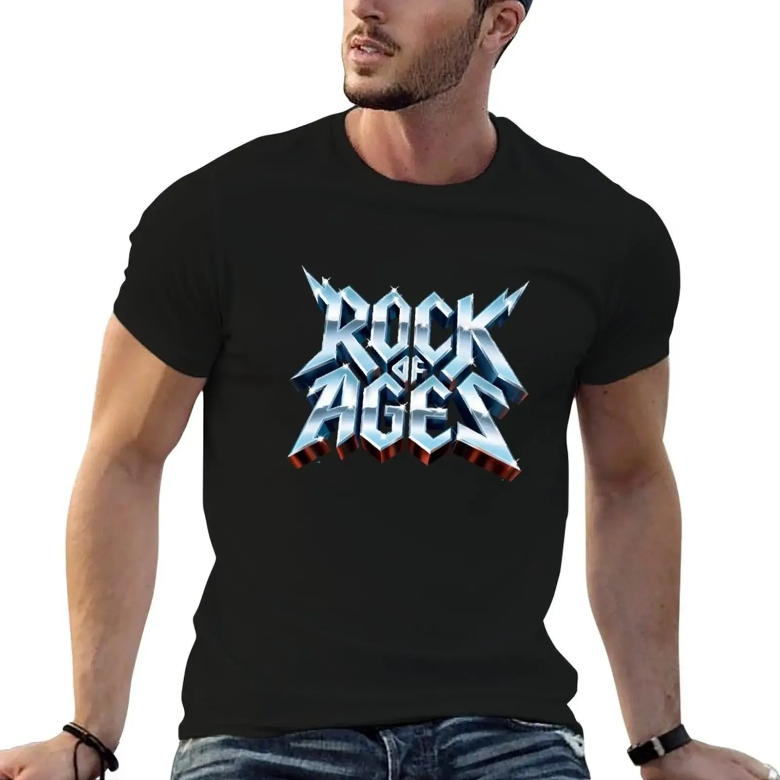 Rock of ages logo Classic T-Shirt Worker Basic Short Sleeve Tee - Aliexpress - FashionsVida