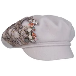 Snake and Stones Newsboy Cap by - grey - Damen - Size: One Size