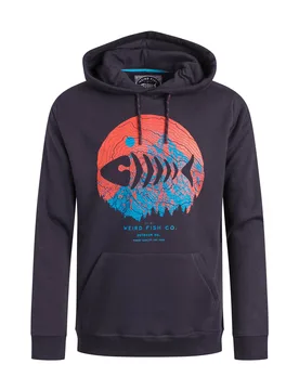 Weird Fish Bryant Front Print Graphic Popover Hoodie Size S - men men all-mens men sweatshirts-hoodies men sweatshirts-hoodies hoodies offers all-offe - Midnight - FashionsVida