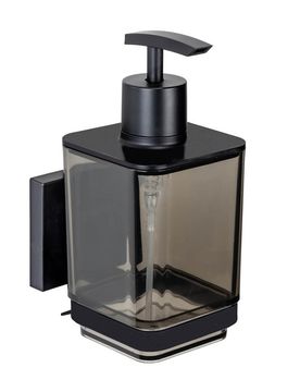 Vacuum-Loc® Seifenspender „Quadro“, schwarz, Edelstahl/Kunststoff