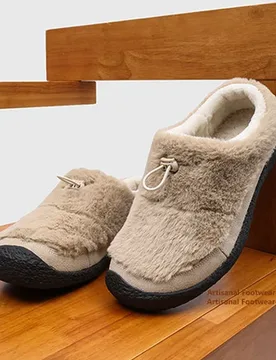 Warm Plush Fleece Lined Mules Slippers Khaki Fluffy Faux Fur Non Slip Thick Sole Winter Warm Slip On Shoes Trendy Men's Shoes - Aliexpress - FashionsVida