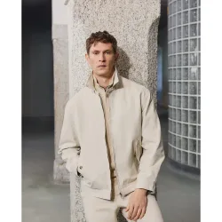 Cazadora de hombre tipo Harrington en algodón