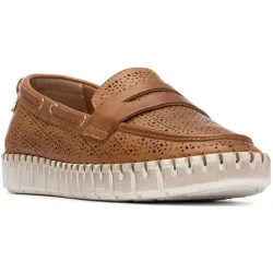 Mocasines planos de mujer de piel