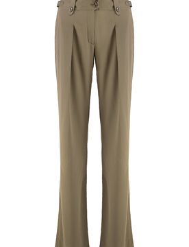 Silk Trousers with Side and Back Welt Pockets