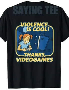 Violence Is Cool! Thanks, Video Games T-Shirt Gamer Controller Saying Tee Novelty Gift Short Sleeve Blouses Y2k Graphic Outfit - Aliexpress - FashionsVida