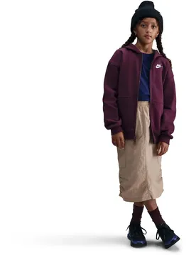 Sportswear Oversized Full-Zip Kinder Midlayer, rot US: L