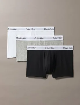 Pack Icon Cotton Stretch Trunks Grey Mix male - Calvin Klein - FashionsVida