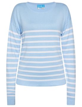 SANIKA Jersey azul claro / blanco