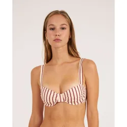 Top de bikini con aro y estampado de rayas