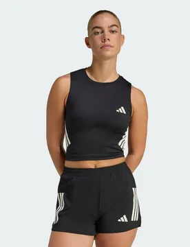 Canotta da running adi365 Iconic Crop L Black - Adidas - FashionsVida