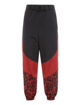 Pantalone in nylon con stampa animalier