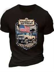 Southern Pride American Flag T-Shirt 100% Cotton O-Neck Short Sleeve Summer Casual Mens T-shirt Streetwear