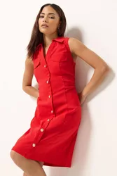 Women's Petite Shirt Mini Dress in Red Size: 18 - Red - Size: 18