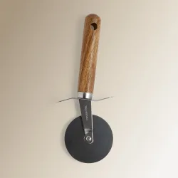 Cortador de pizzas con mango de madera de acacia