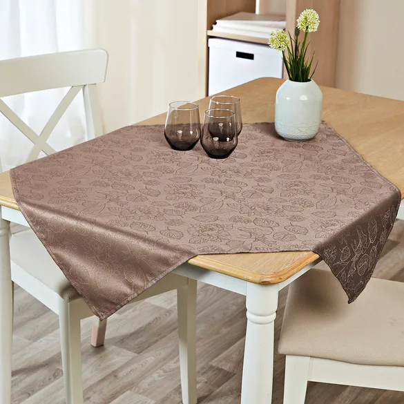 Jacquard-Mitteldecke taupe 85x85 cm - Eldo - FashionsVida