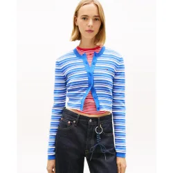 Cárdigan de mujer slim fit de rayas