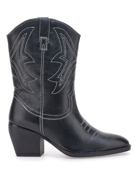 Stivaletti Camperos Neri In Vera Pelle 5495 37