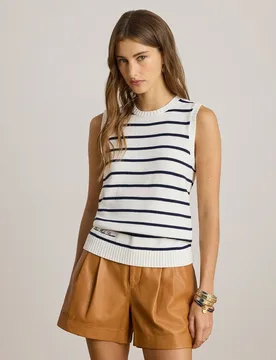 Jersey de mujer de algodón sin mangas - Lauren Ralph Lauren - FashionsVida