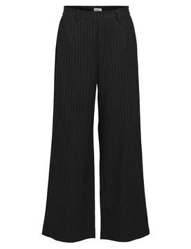 Pantaloni Lisa Wide Leg Fit Black / Stripes Grey 38 - Object - FashionsVida