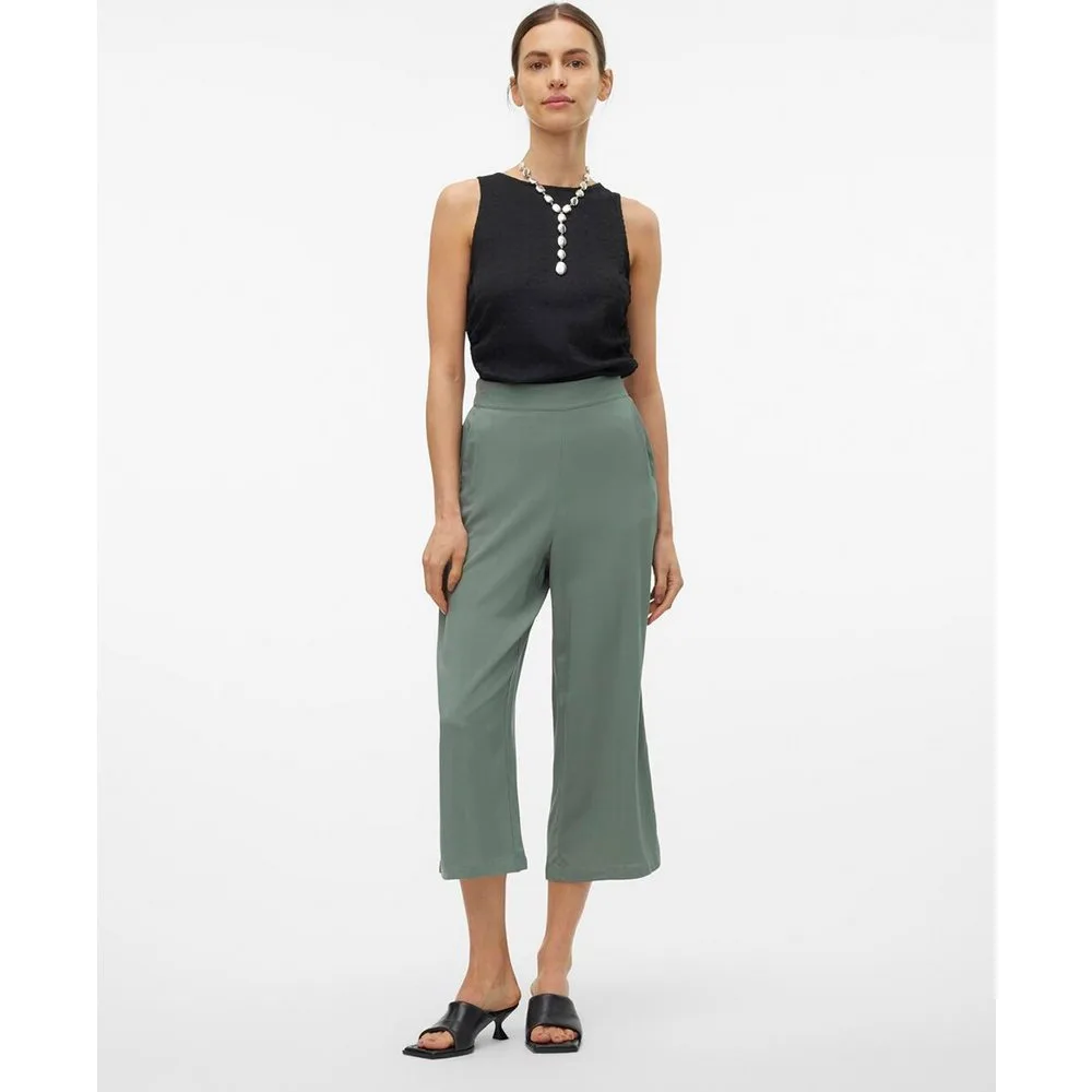 Pantalon culotte de mujer con cintura elastica - Vero Moda - FashionsVida