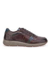 Scarpe da uomo marroni in pelle con zip AM901 46