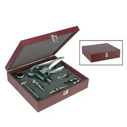 Wein-Geschenkset 10-teilig in Holzbox HI