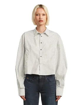 Chemise à Manches Longues Macro Balloon Dark Olive Bold Stripe XL - G-Star - FashionsVida