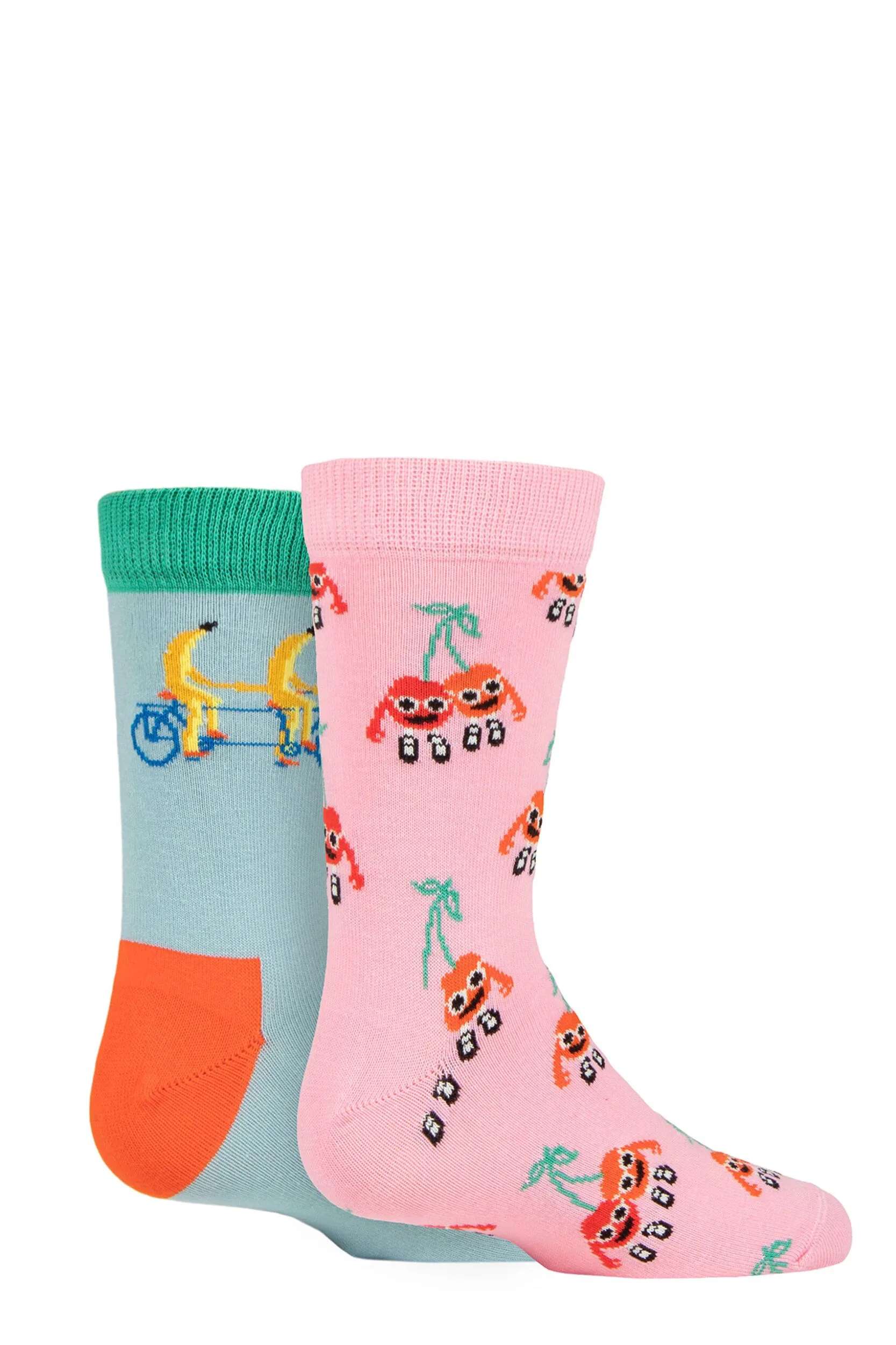 Kids 2 Pair Fruit Mates Socks Multi 0-12 Months - Multi Coloured - Size: 0-12 Months - Happy socks - FashionsVida