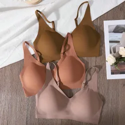 Set de 3 sujetadores inalámbricos sin costuras de unicolor para mujeres