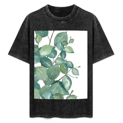 Eucalyptus Leaves T-Shirt Plus Size Basic Short Sleeve Top