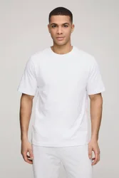 Herren Basic Regular Fit Rundhals T-Shirt White Größe XL