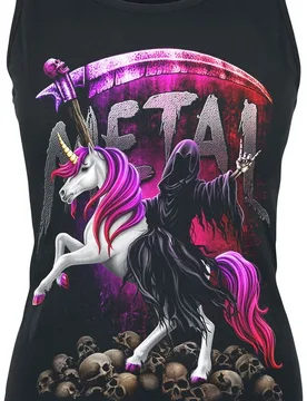 Gothic Top - Metallicorn - S bis XXL - für Damen - Größe M - schwarz - Frauen - female - Spiral - FashionsVida