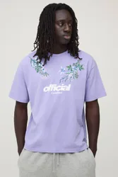 Herren Übergroßes Oberteil Mit Blumenstickerei Slate Größe Medium