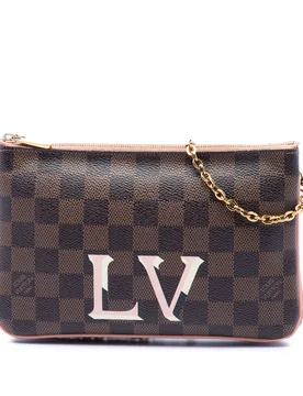 Damier Ebene Pochette Double Zip - Louis Vuitton - FashionsVida