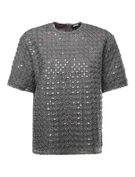 T-shirt con perline