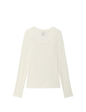 Calvin T-shirt droit côtelé décolleté Beige L Female