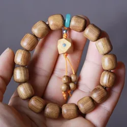 Australian Mountain Bracelet, Old-style Tibetan , Apple Barrel Beads, Sandalwood Wooden Buddhist Bead