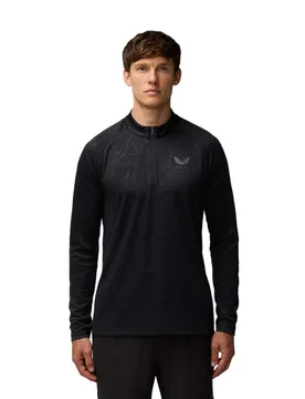 Sweat à Demi-zip Adapt Aop Black / Gunmetal L - Castore - FashionsVida